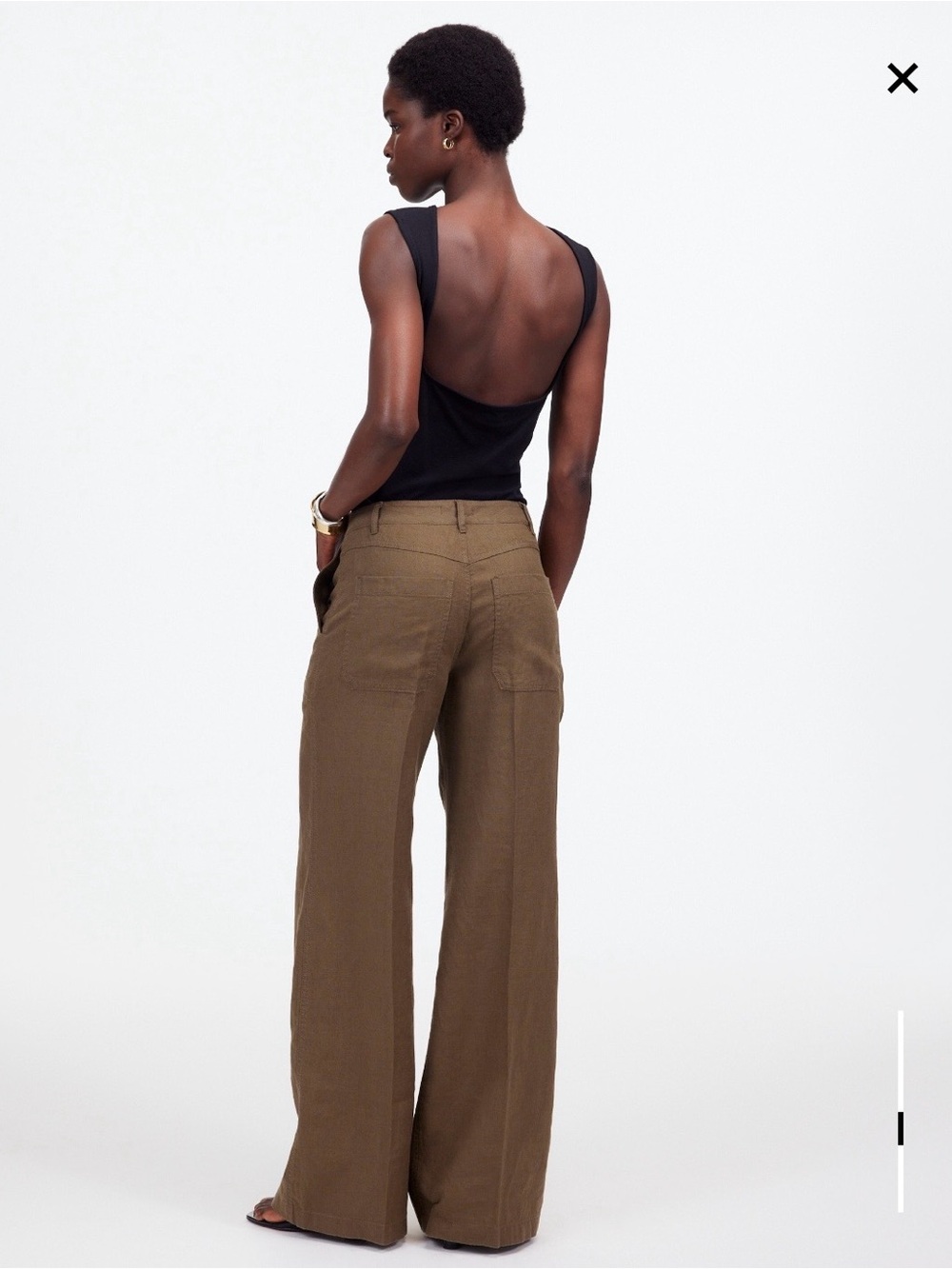 Madewell The Zoe Relaxed Wide Pant 
100% Linen Safari Khaki NWT - Picture 4 of 9